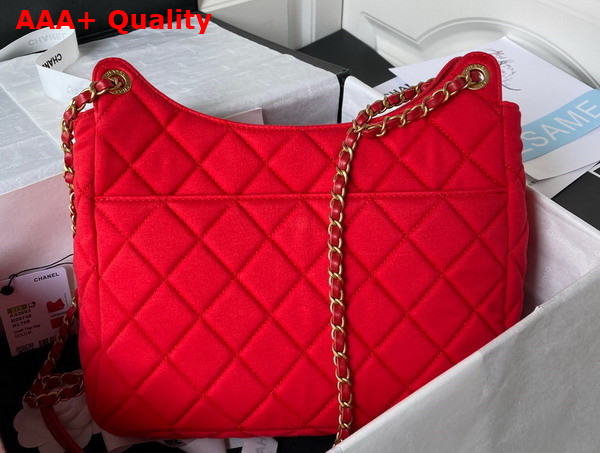 Chanel Hobo Bag in Red Wool Jersey Replica