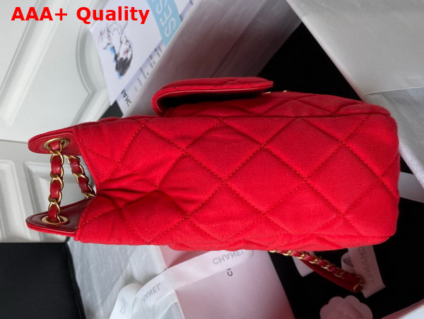 Chanel Hobo Bag in Red Wool Jersey Replica