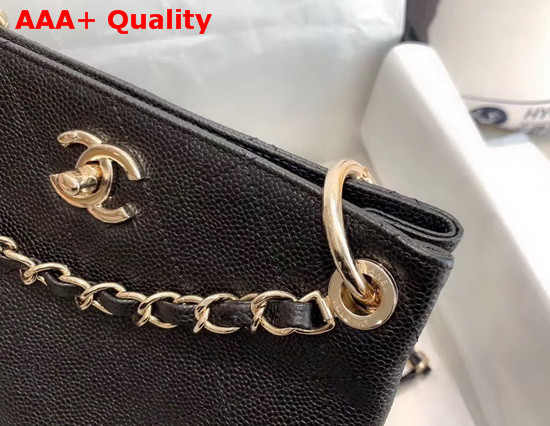 Chanel Hobo Handbag Black Grained Calfskin Replica