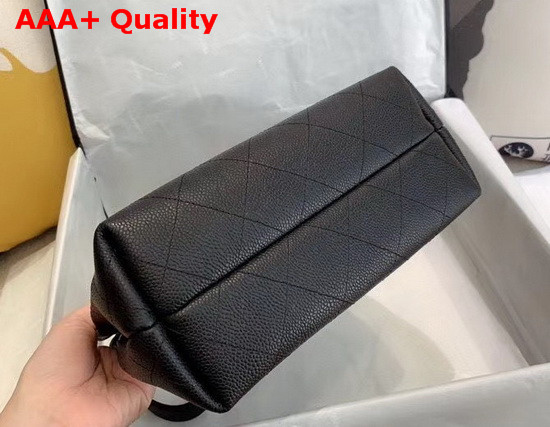 Chanel Hobo Handbag Black Grained Calfskin Replica