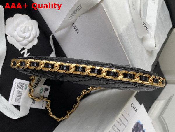 Chanel Hobo Handbag Black Shiny Crumpled Lambskin Gold Tone Metal As4378 Replica