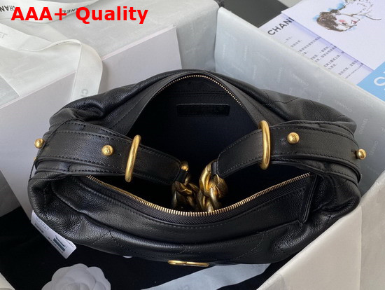 Chanel Hobo Handbag Calfskin Gold Tone Metal Black Ref AS2910 Replica