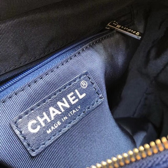 Chanel Hobo Handbag Chanel S Gabrielle Dark Blue Goatskin and Patent Goatskin