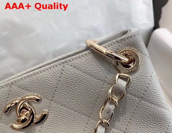 Chanel Hobo Handbag Grey Grained Calfskin Replica