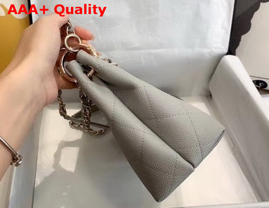 Chanel Hobo Handbag Grey Grained Calfskin Replica