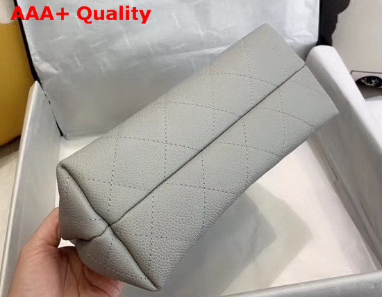 Chanel Hobo Handbag Grey Grained Calfskin Replica