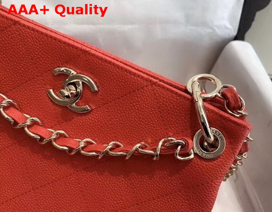 Chanel Hobo Handbag Red Grained Calfskin Replica