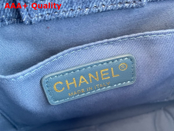 Chanel Hobo Handbag Washed Denim Gold Tone Metal Blue Ref AS4532 Replica