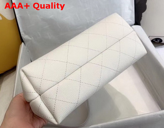 Chanel Hobo Handbag White Grained Calfskin Replica