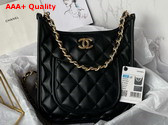 Chanel Hobo Handbag in Black Calfskin Ref AS4532 Replica