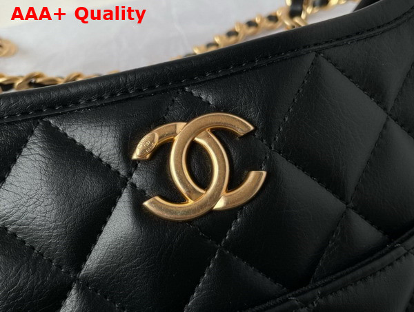 Chanel Hobo Handbag in Black Calfskin Ref AS4532 Replica