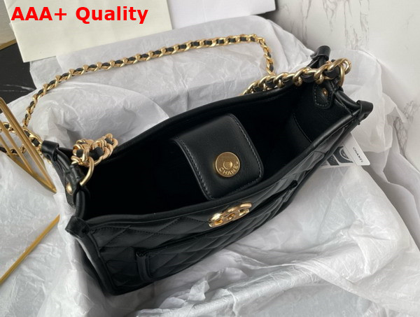 Chanel Hobo Handbag in Black Calfskin Ref AS4532 Replica