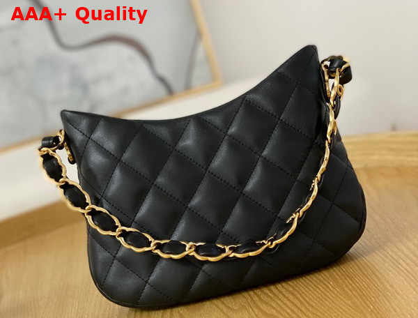 Chanel Hobo Handbag in Black Lambskin AS3562 Replica