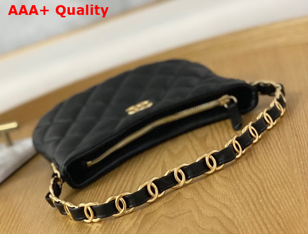 Chanel Hobo Handbag in Black Lambskin AS3562 Replica