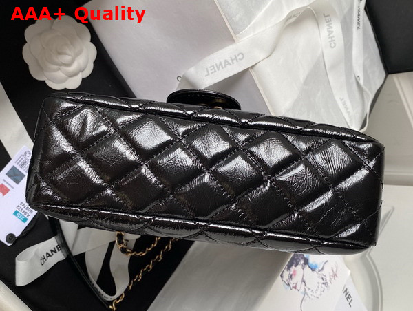 Chanel Hobo Handbag in Black Shiny Crumpled Calfskin Gold Tone Metal AS4322 Replica