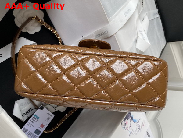 Chanel Hobo Handbag in Brown Shiny Crumpled Calfskin Gold Tone Metal AS4322 Replica