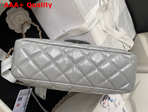 Chanel Hobo Handbag in Light Grey Shiny Crumpled Calfskin Gold Tone Metal AS4322 Replica