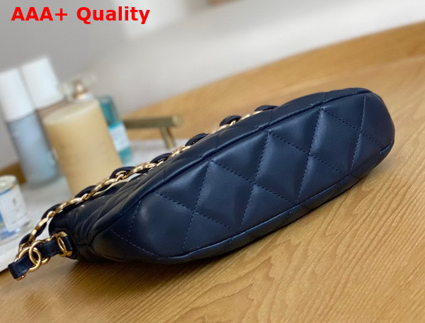 Chanel Hobo Handbag in Navy Blue Lambskin AS3562 Replica