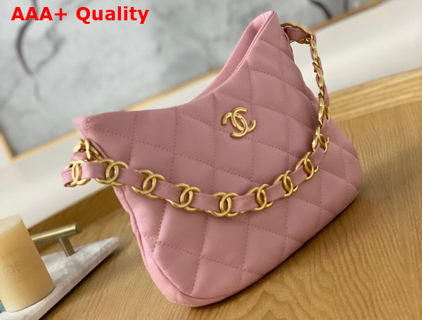 Chanel Hobo Handbag in Pink Lambskin AS3562 Replica