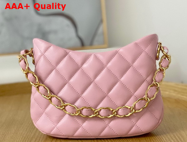 Chanel Hobo Handbag in Pink Lambskin AS3562 Replica