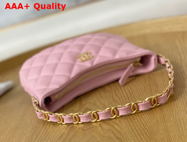 Chanel Hobo Handbag in Pink Lambskin AS3562 Replica