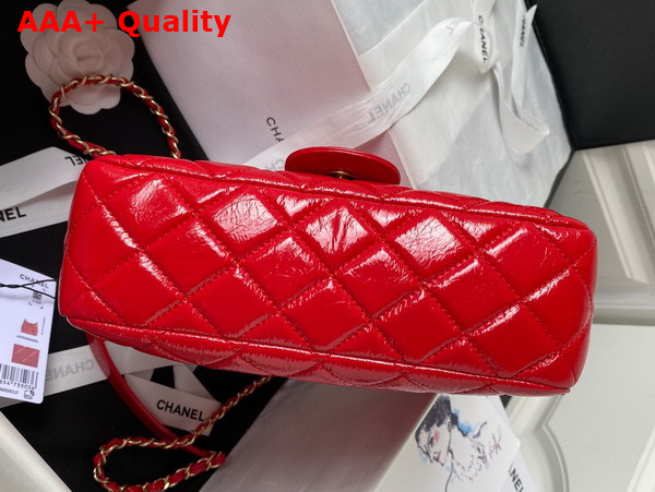 Chanel Hobo Handbag in Red Shiny Crumpled Calfskin Gold Tone Metal AS4322 Replica