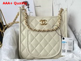 Chanel Hobo Handbag in White Calfskin Ref AS4532 Replica