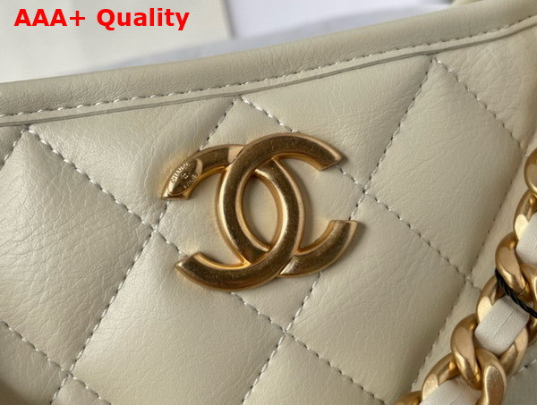 Chanel Hobo Handbag in White Calfskin Ref AS4532 Replica