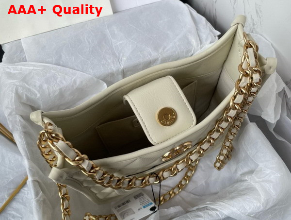 Chanel Hobo Handbag in White Calfskin Ref AS4532 Replica