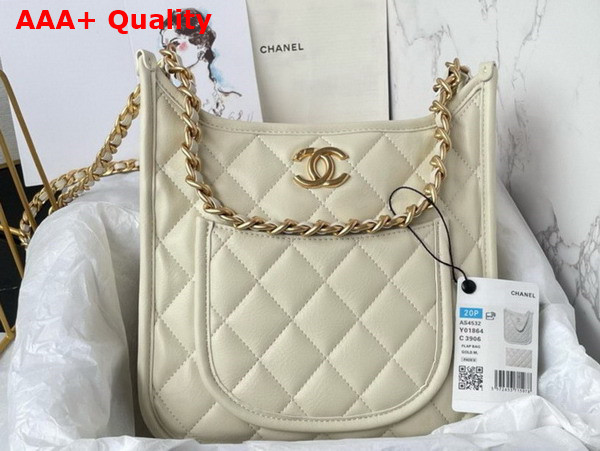 Chanel Hobo Handbag in White Calfskin Ref AS4532 Replica