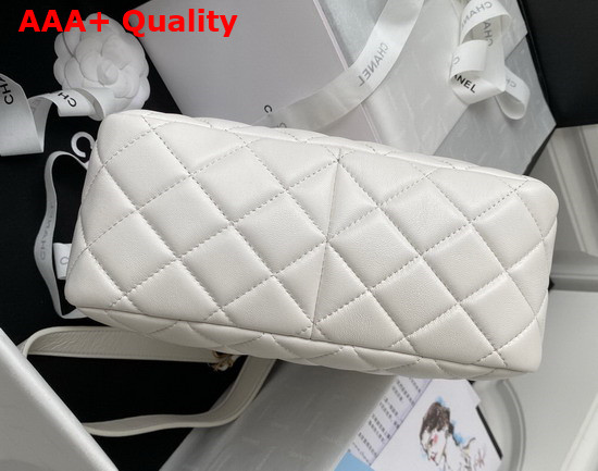 Chanel Hobo Handbag in White Lambskin Gold Tone Metal Ref AS3112 Replica