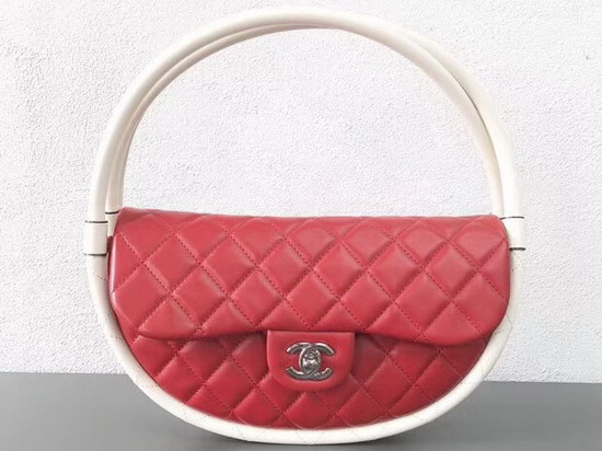 Chanel Hula Hoop Bag in Red Lambskin