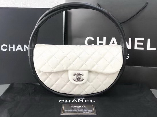 Chanel Hula Hoop Bag in White Lambskin