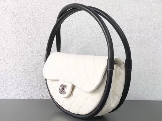 Chanel Hula Hoop Bag in White Lambskin