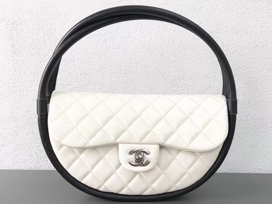 Chanel Hula Hoop Bag in White Lambskin