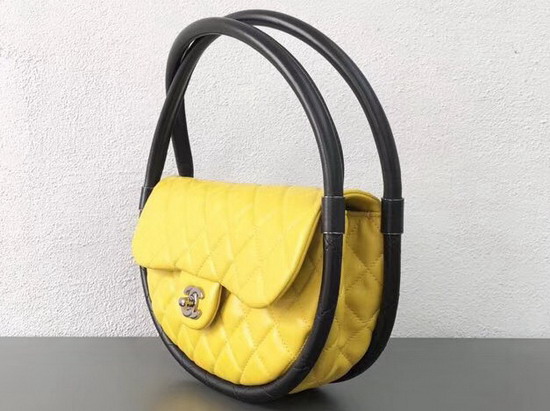 Chanel Hula Hoop Bag in Yellow Lambskin