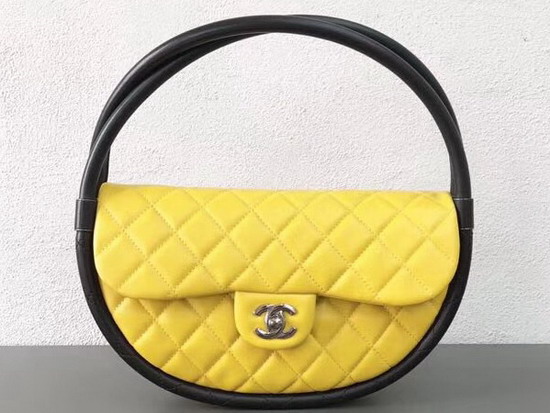 Chanel Hula Hoop Bag in Yellow Lambskin