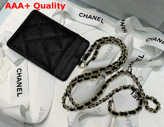 Chanel ID Card Holder in Black Grained Calfskin Replica