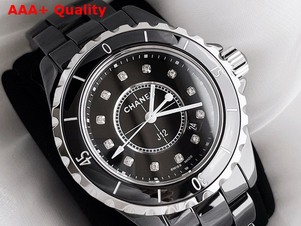 Chanel J12 Watch 33mm Black Highly Resistant Ceramic and Steel Diamond Indicators H5701 Replica