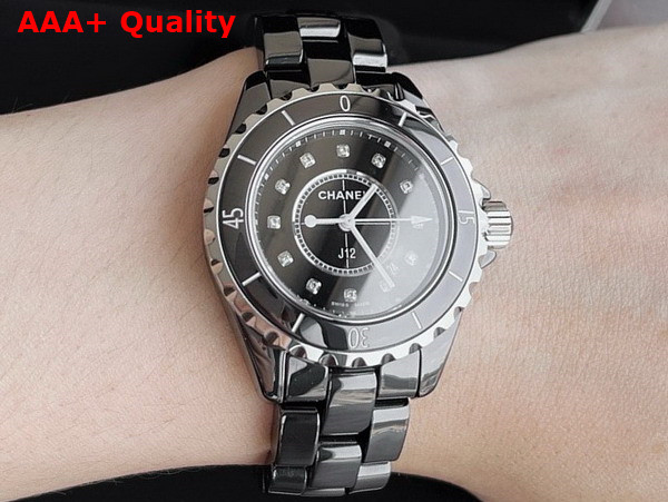 Chanel J12 Watch 33mm Black Highly Resistant Ceramic and Steel Diamond Indicators H5701 Replica