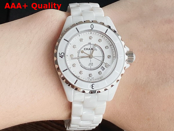 Chanel J12 Watch 33mm White Highly Resistant Ceramic and Steel Diamond Indicators H5703 Replica