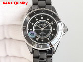 Chanel J12 Watch Caliber 12 1 38mm Black Highly Resistant Ceramic and Steel Diamond Indicators H5702 Replica