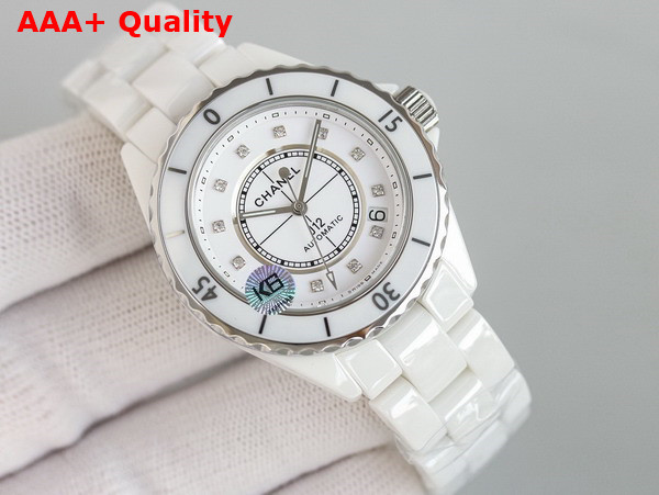 Chanel J12 Watch Caliber 12 1 38mm White Highly Resistant Ceramic and Steel Diamond Indicators H5705 Replica