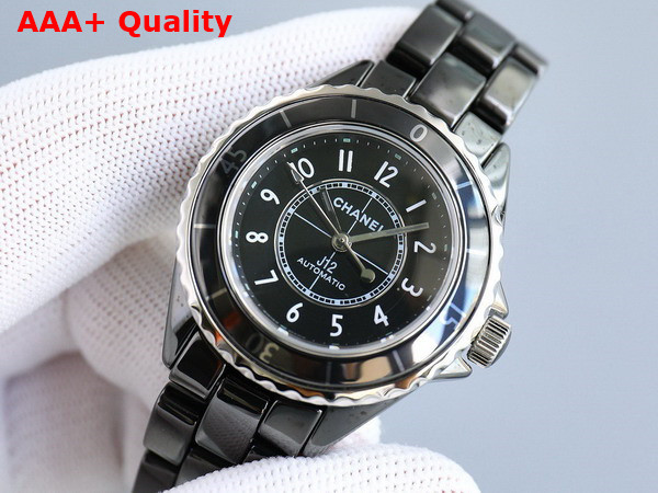 Chanel J12 Watch Caliber 12 2 33mm Black Highly Resistant Ceramic and Steel H5696 Replica