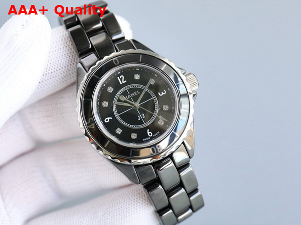 Chanel J12 Watch Caliber 12 2 33mm Black Highly Resistant Ceramic and Steel H5696 Replica