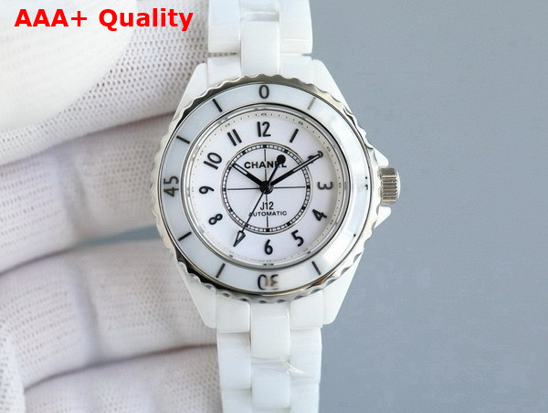 Chanel J12 Watch Caliber 12 2 33mm White Highly Resistant Ceramic and Steel H5699 Replica