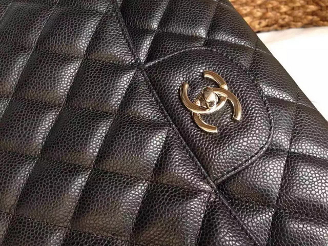 Chanel Jumbo Flap Bag Black Caviar Silver Hardware for Sale