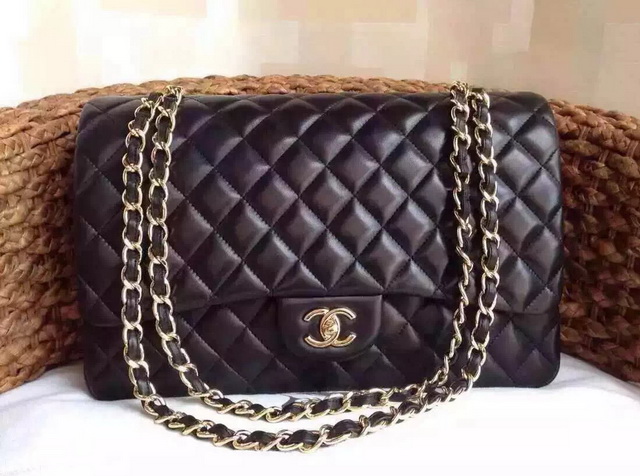 Chanel Jumbo Flap Bag Black Lambskin Gold Hardware for Sale