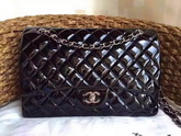 Chanel Jumbo Flap Bag Black Patent Leather for Sale