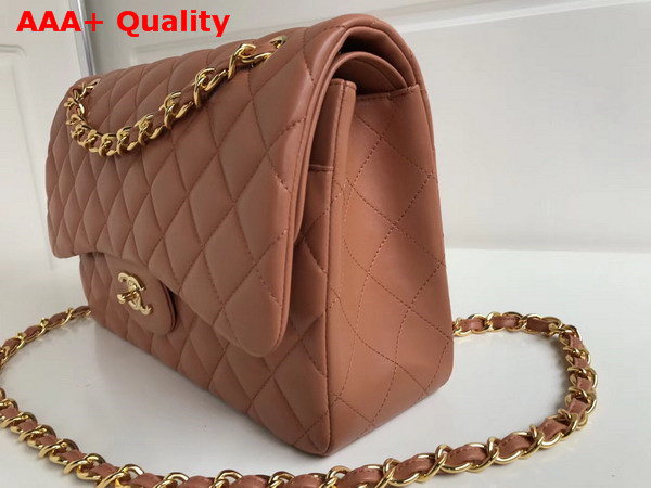 Chanel Jumbo Flap Bag in Brown Beige Lambskin Replica